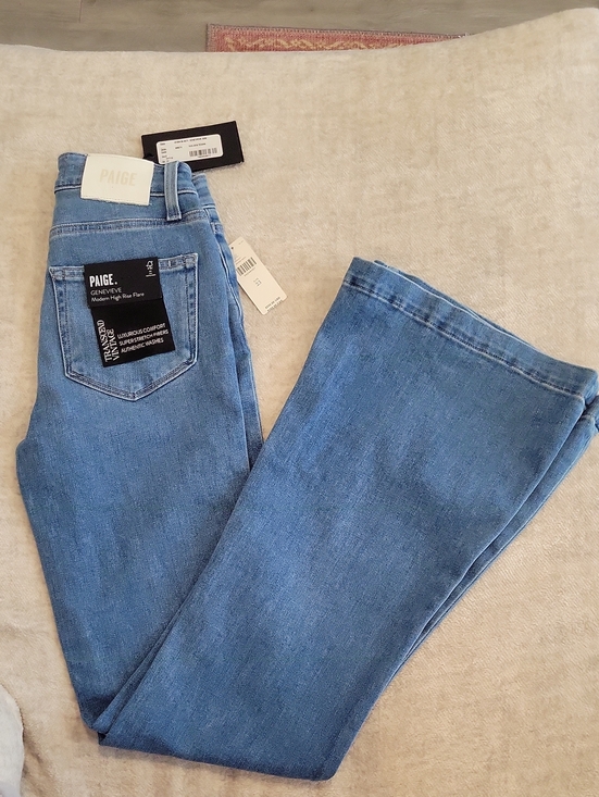 PAIGE Denim - Paige Jeans, High-Rise Flare Style, New With Tags, Size 23 Waist